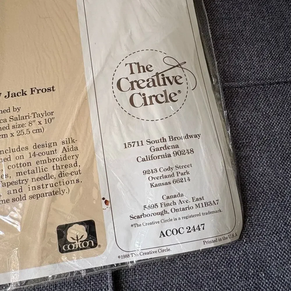 Jack Frost 2447 Vintage Stamped Cross Stitch Kit by The Creative Circle - 1988